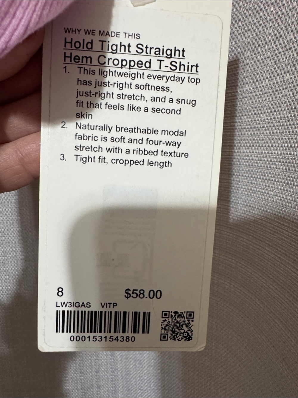 lululemon athletica hold tight straight hem cropped t shirt - Picture 6 of 6